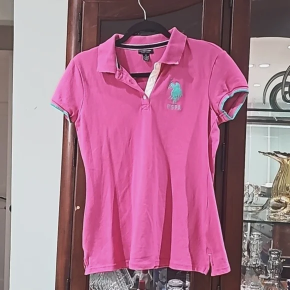 Polo Tops Us Polo Assn Tee Shirt Official Uspa Pink